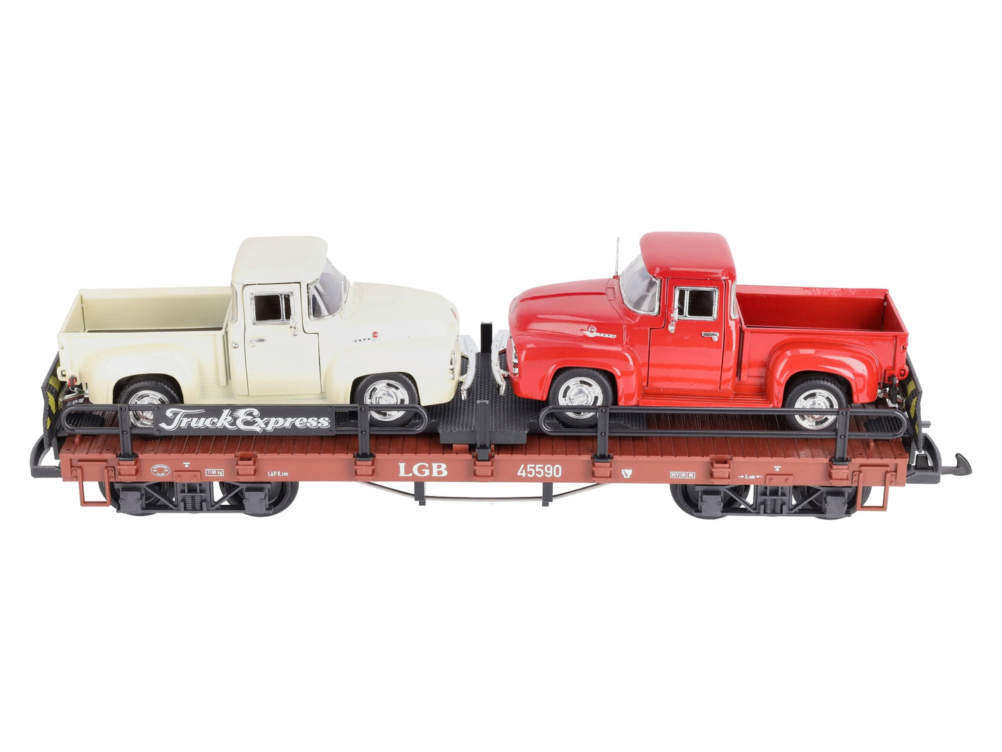 LGB 45590 G Scale Flatcar w/Pickup Trucks