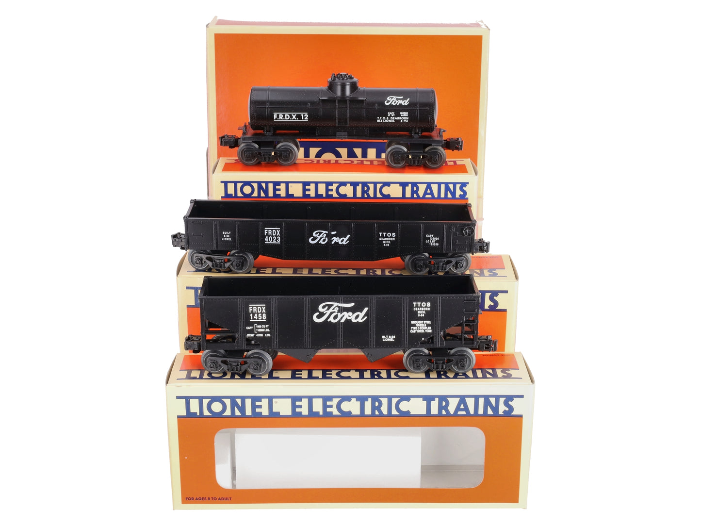 Lionel 6-52028 O Gauge TTOS Ford Hopper, Tank Car, And Gondola Freight Set LN/Box