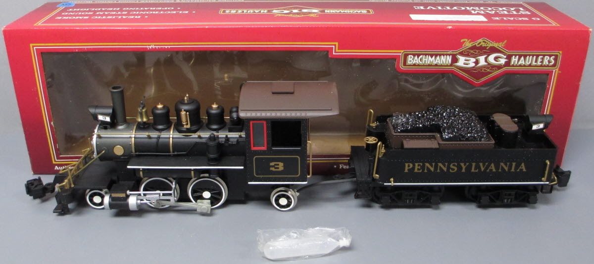 Bachmann 91114 G Gauge Pennsylvania Railroad 2-4-2 Steam Locomotive & Tender #3 VG/Box