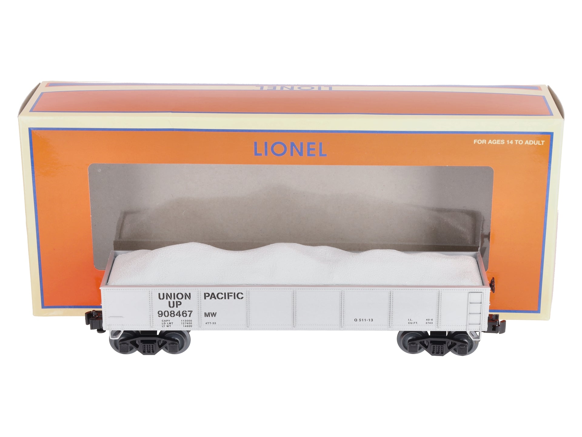 Lionel 2143161 O Union Pacific Standard Gondola with Ballast Load #908467