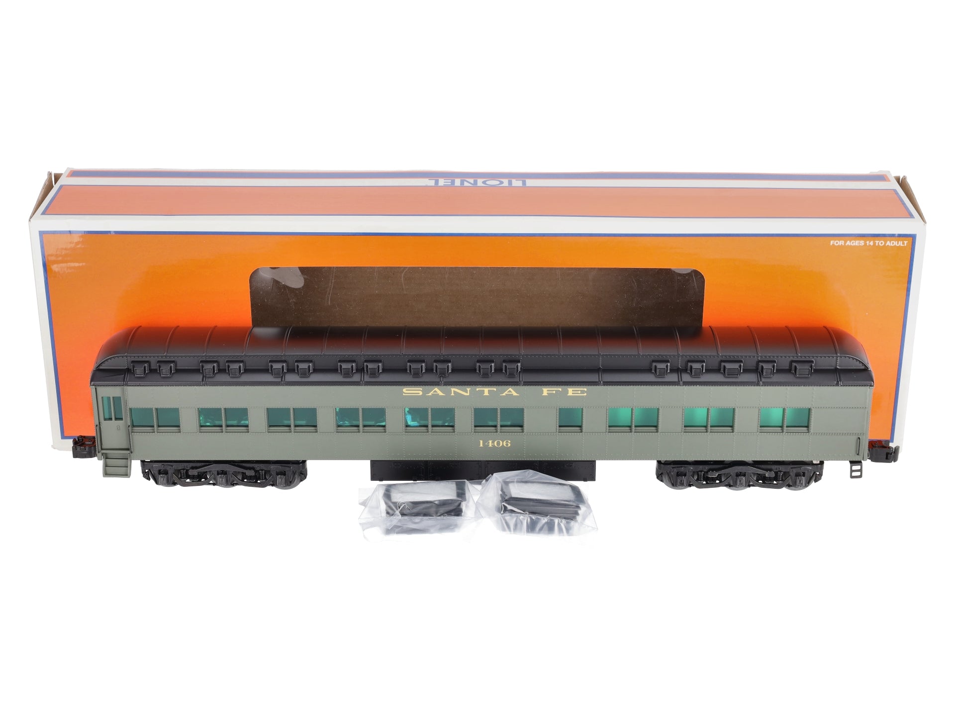 Lionel 2027100 O Gauge Santa Fe Station Sounds Diner Car #1406