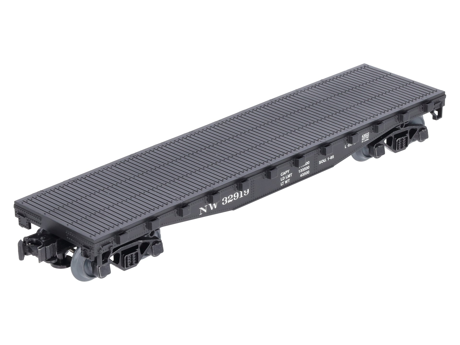 Lionel 2143022 O Norfolk & Western Standard Flat Car with Stakes #32919