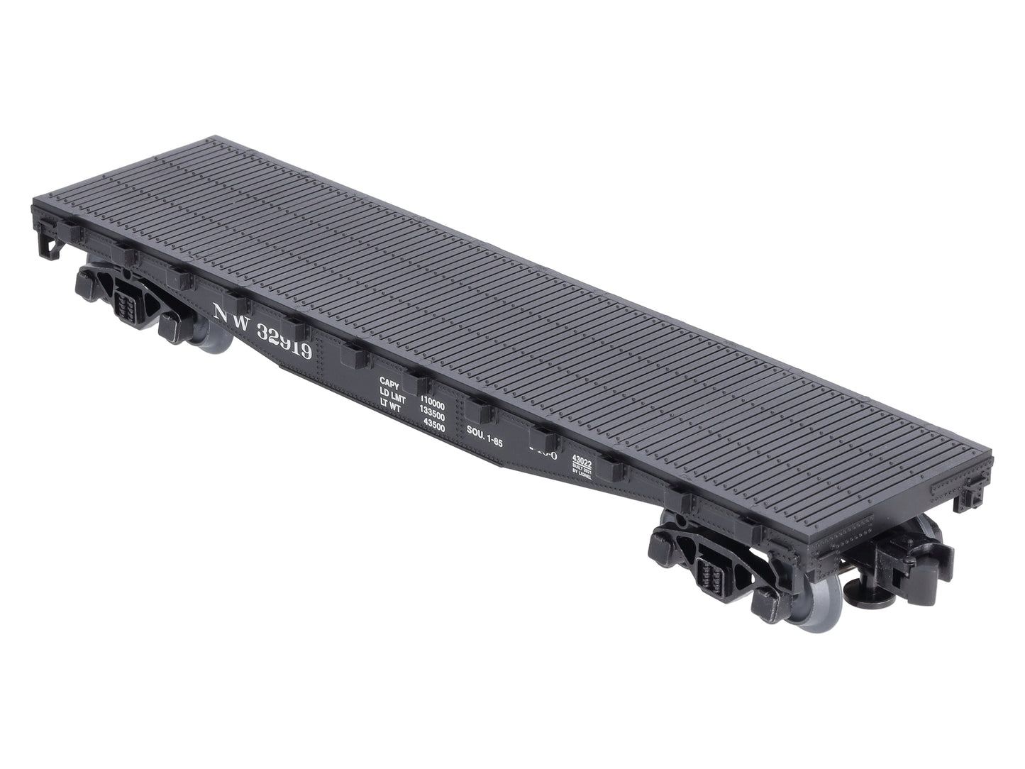 Lionel 2143022 O Norfolk & Western Standard Flat Car with Stakes #32919