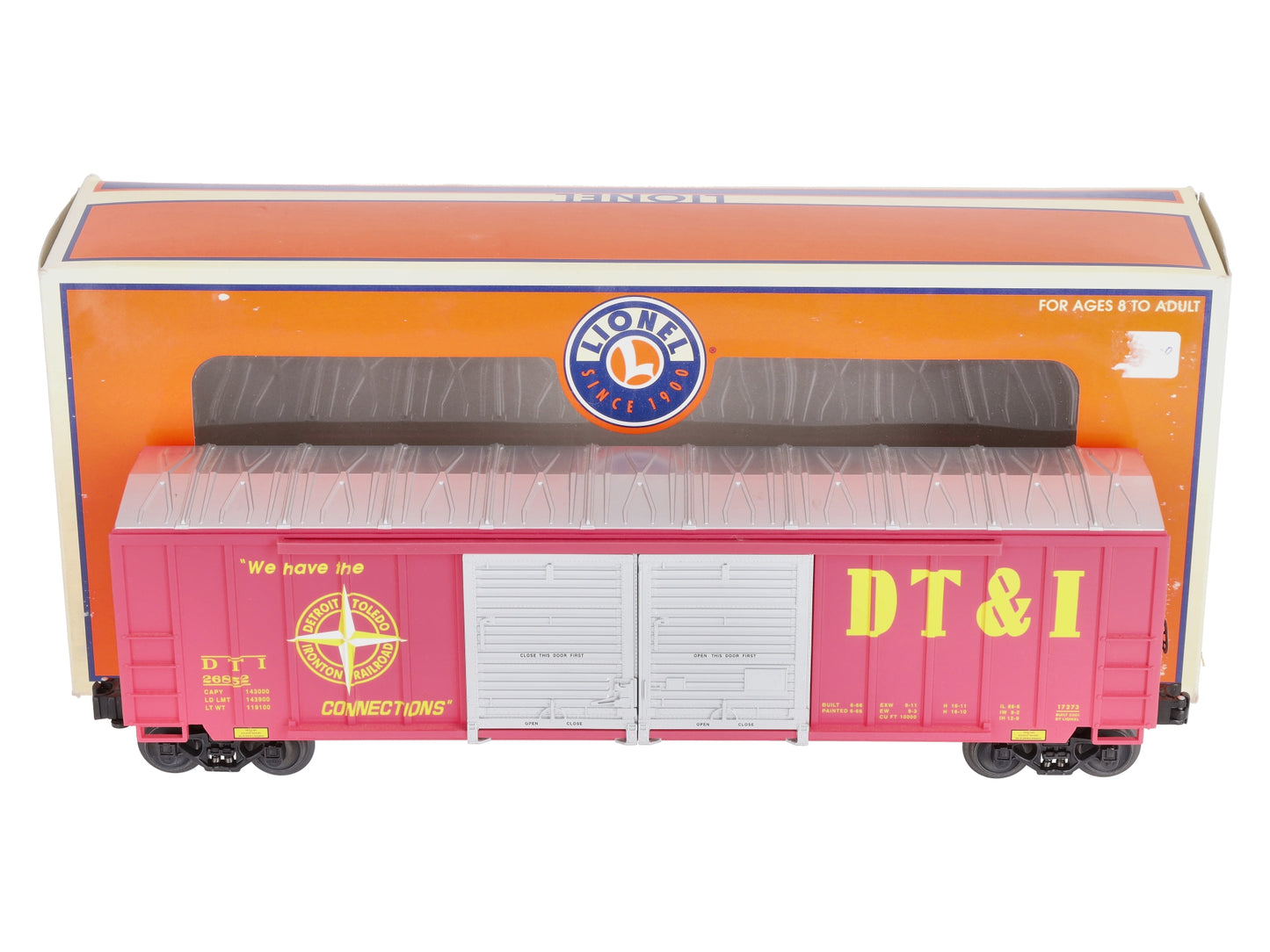 Lionel 6-17273 O Gauge DT&I  Double Door Boxcar with Auto Frames NIB