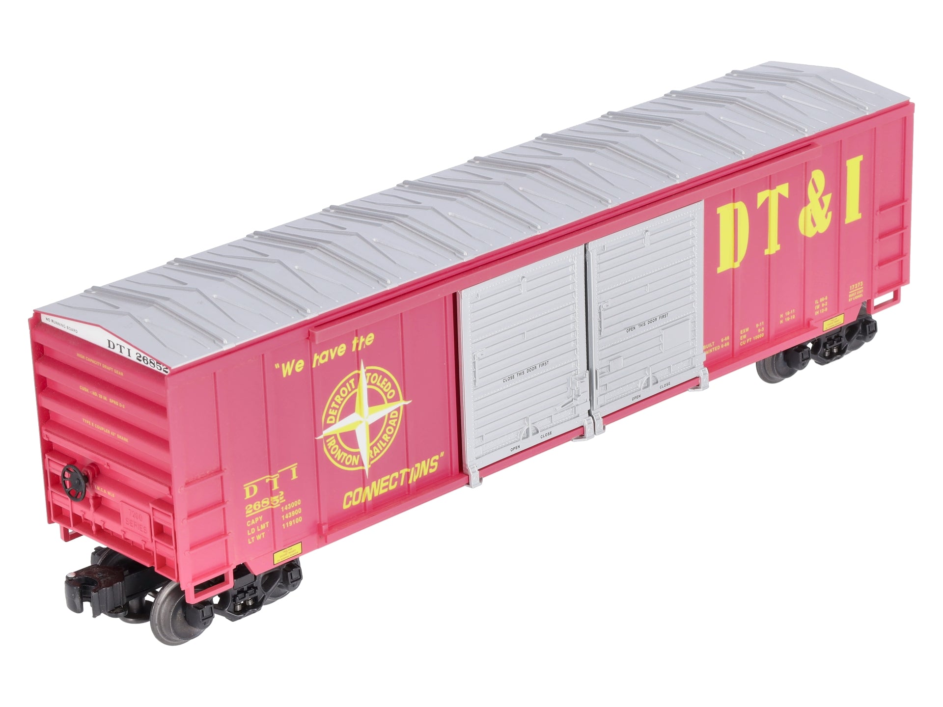 Lionel 6-17273 O Gauge DT&I  Double Door Boxcar with Auto Frames NIB