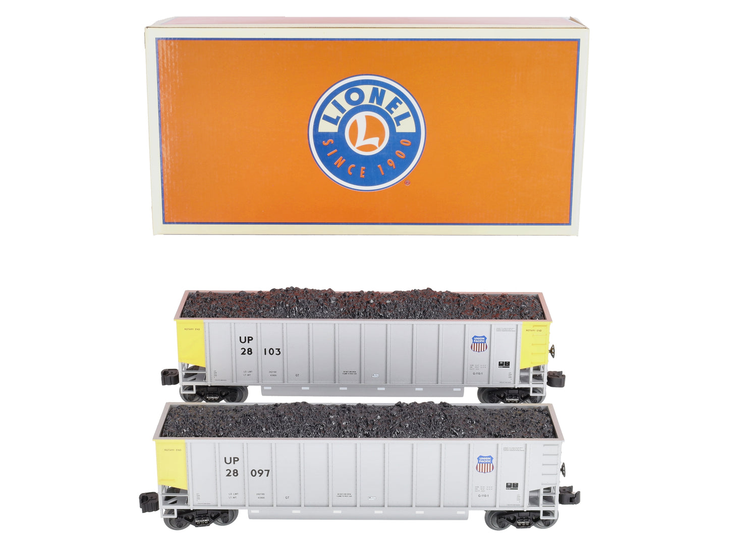 Lionel 6-82674 O Gauge Union Pacific Bathtub Gondola Cars with Load (Pack of 2) LN/Box