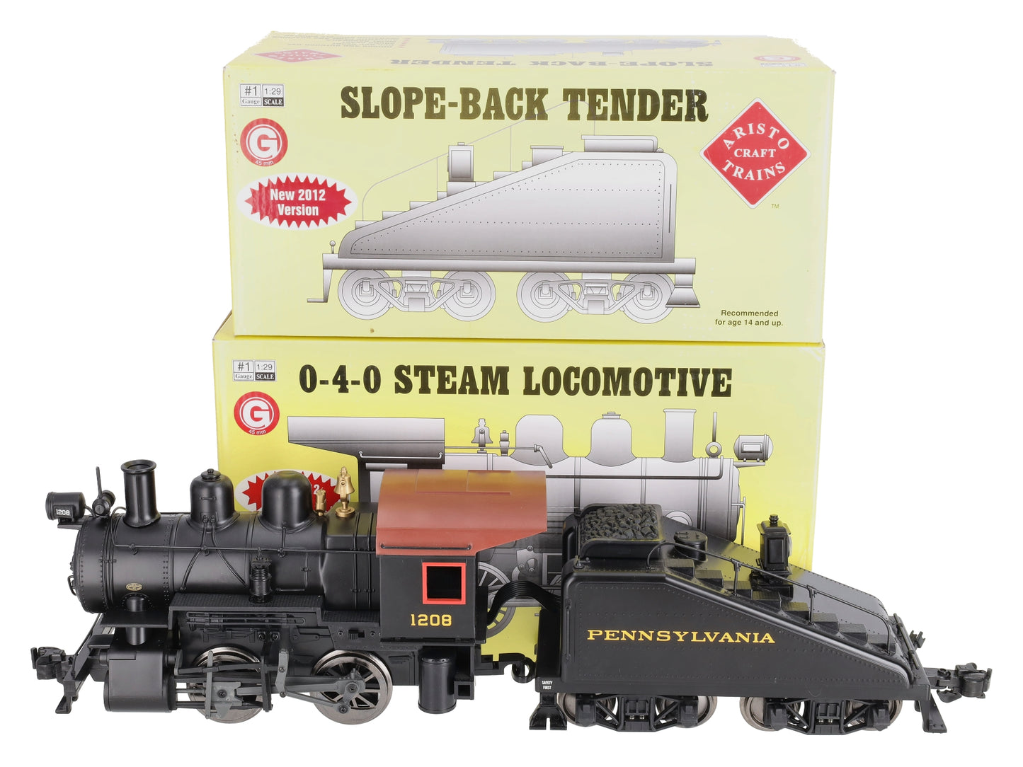 Aristo-Craft 21301 G Pennsylvania 0-4-0 Switcher Steam Locomotive w/Tender #1208