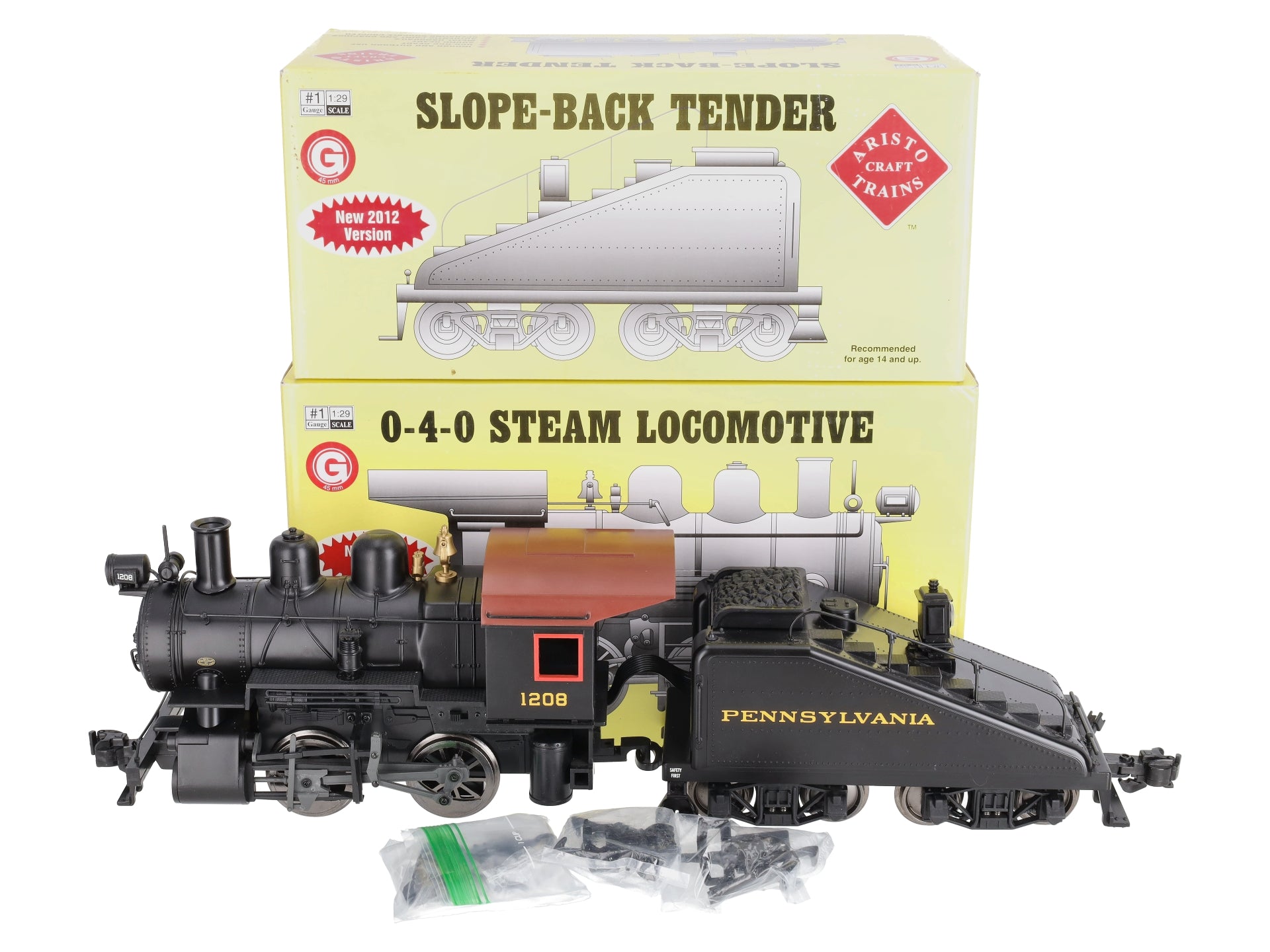 Aristo-Craft 21301 G Pennsylvania 0-4-0 Switcher Steam Locomotive w/Tender #1208