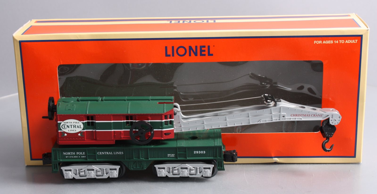 Lionel 6-29303 O Gauge North Pole Central Crane Car LN/Box