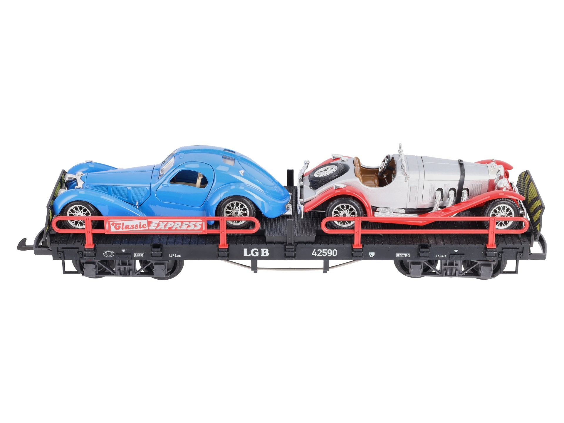 LGB 42590 G Scale LGB Flatcar with Two Roadsters
