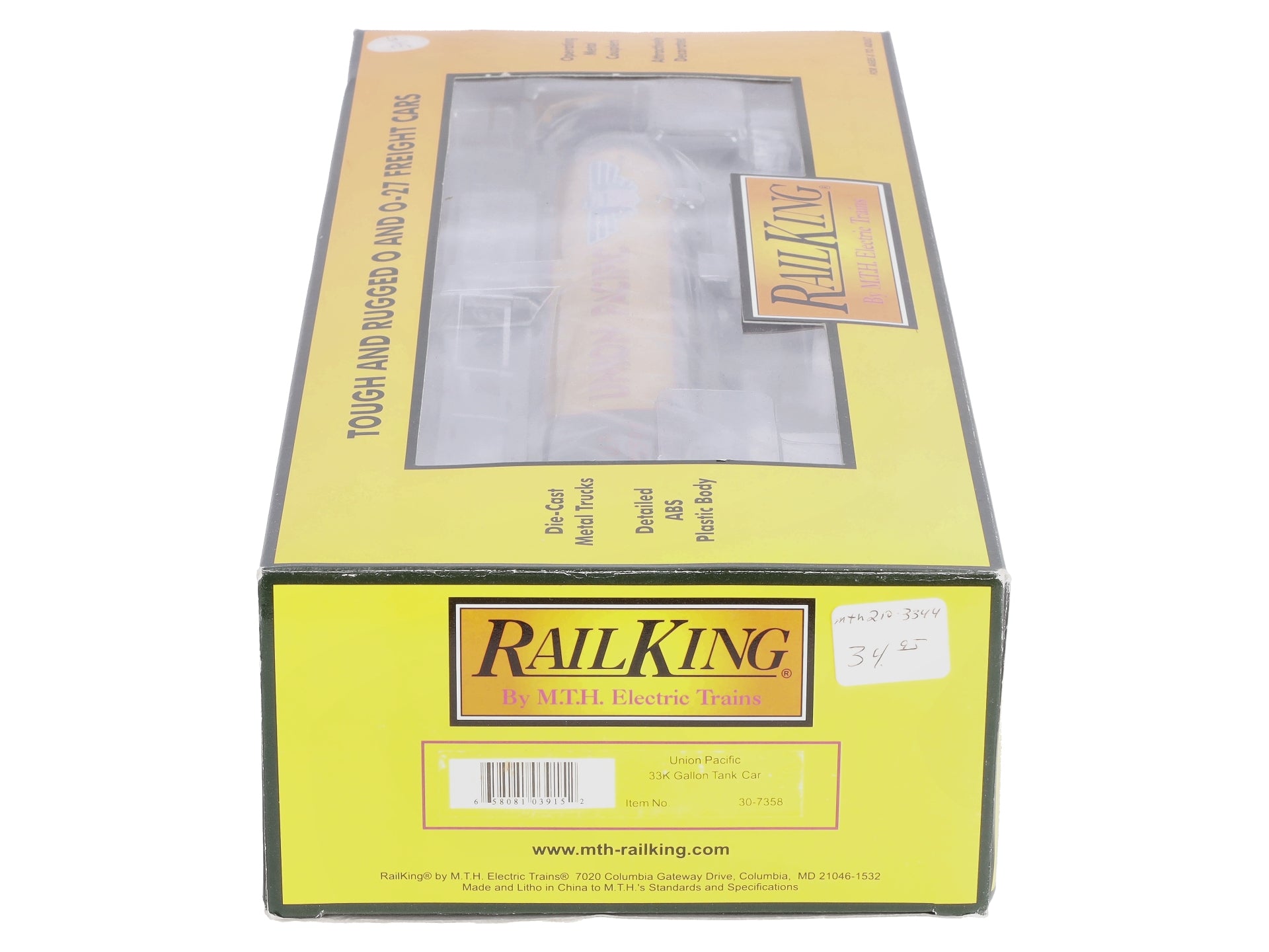 MTH 30-7358 O Gauge Union Pacific 33K Gallon Tank Car #121599 LN/Box