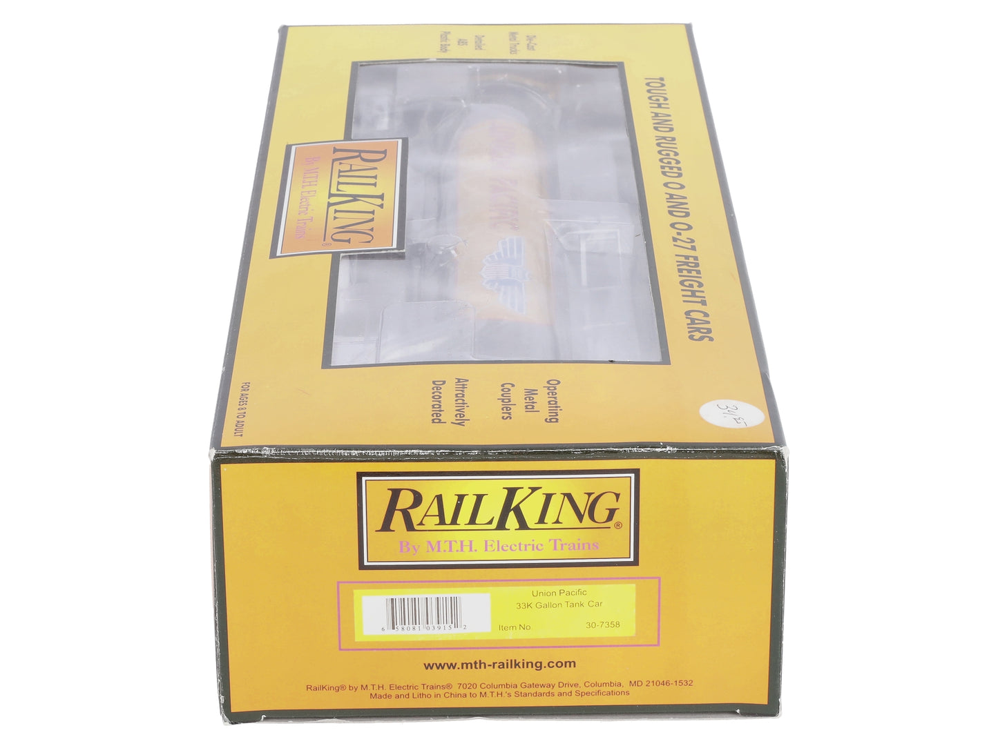 MTH 30-7358 O Gauge Union Pacific 33K Gallon Tank Car #121599 LN/Box