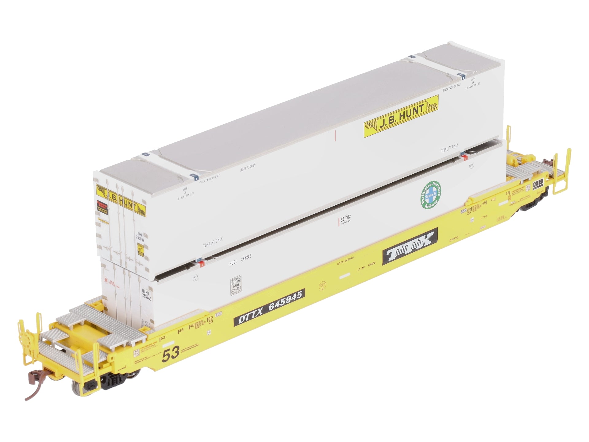 Rapido Trains 401009 HO Scalew Gunderson 53' TTX Husky Stack Car #645945