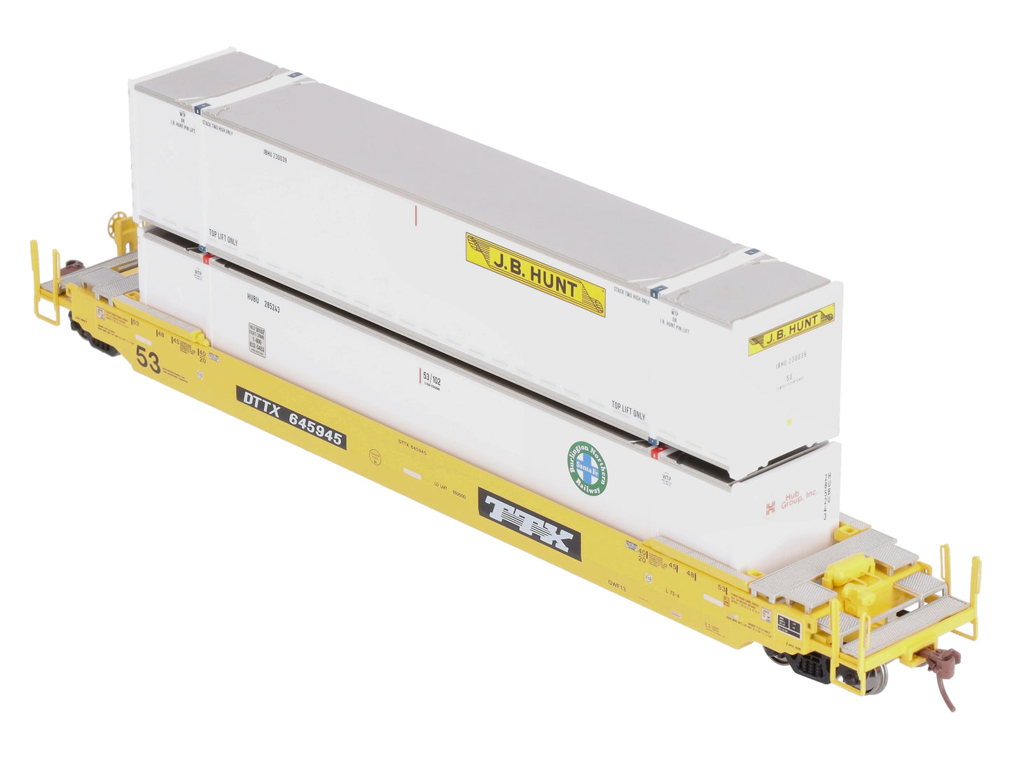 Rapido Trains 401009 HO Scalew Gunderson 53' TTX Husky Stack Car #645945