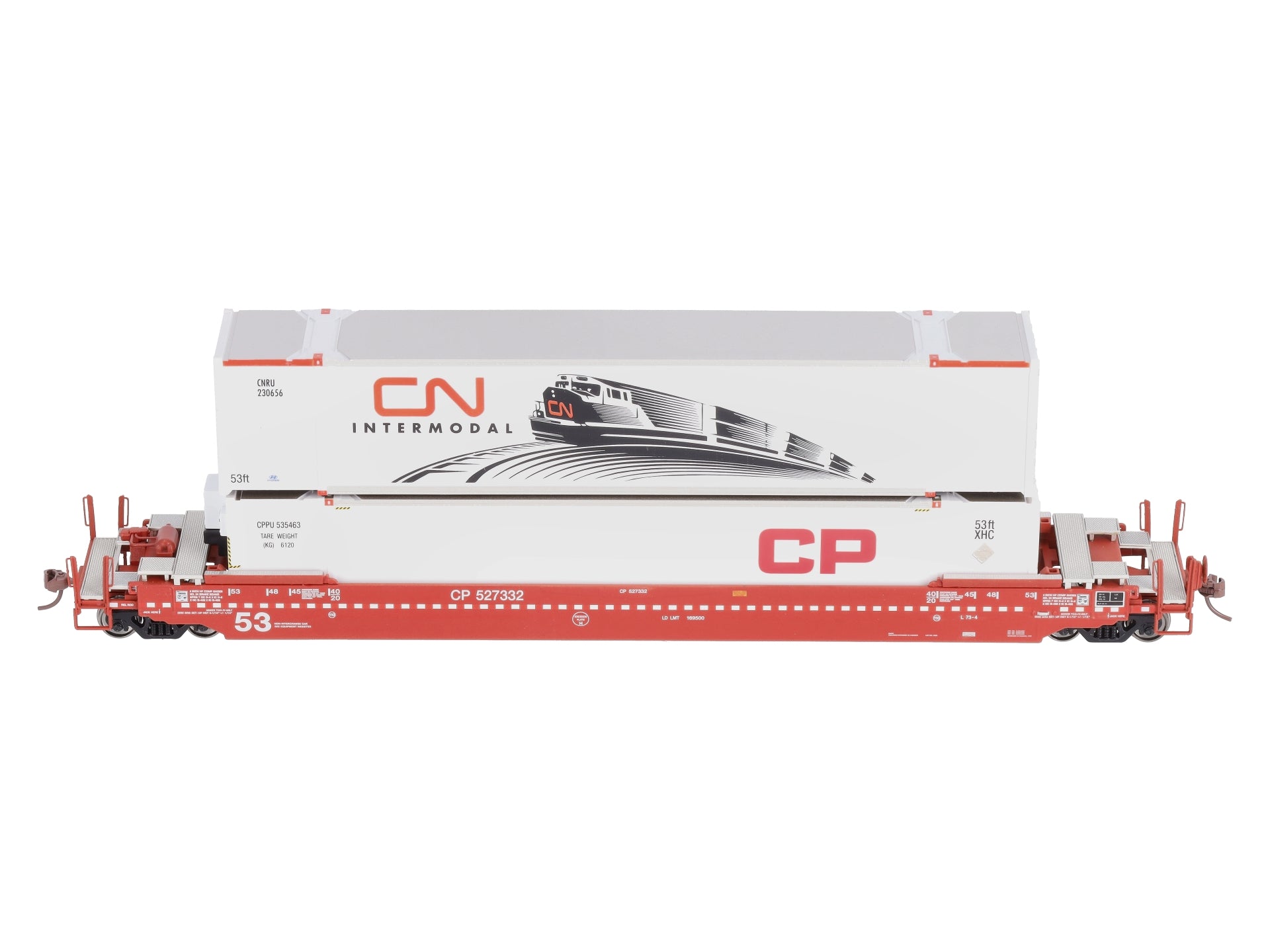 Rapido Trains 401004 HO Gunderson 53' Canadian Pacifc Husky Stack Car # 527332