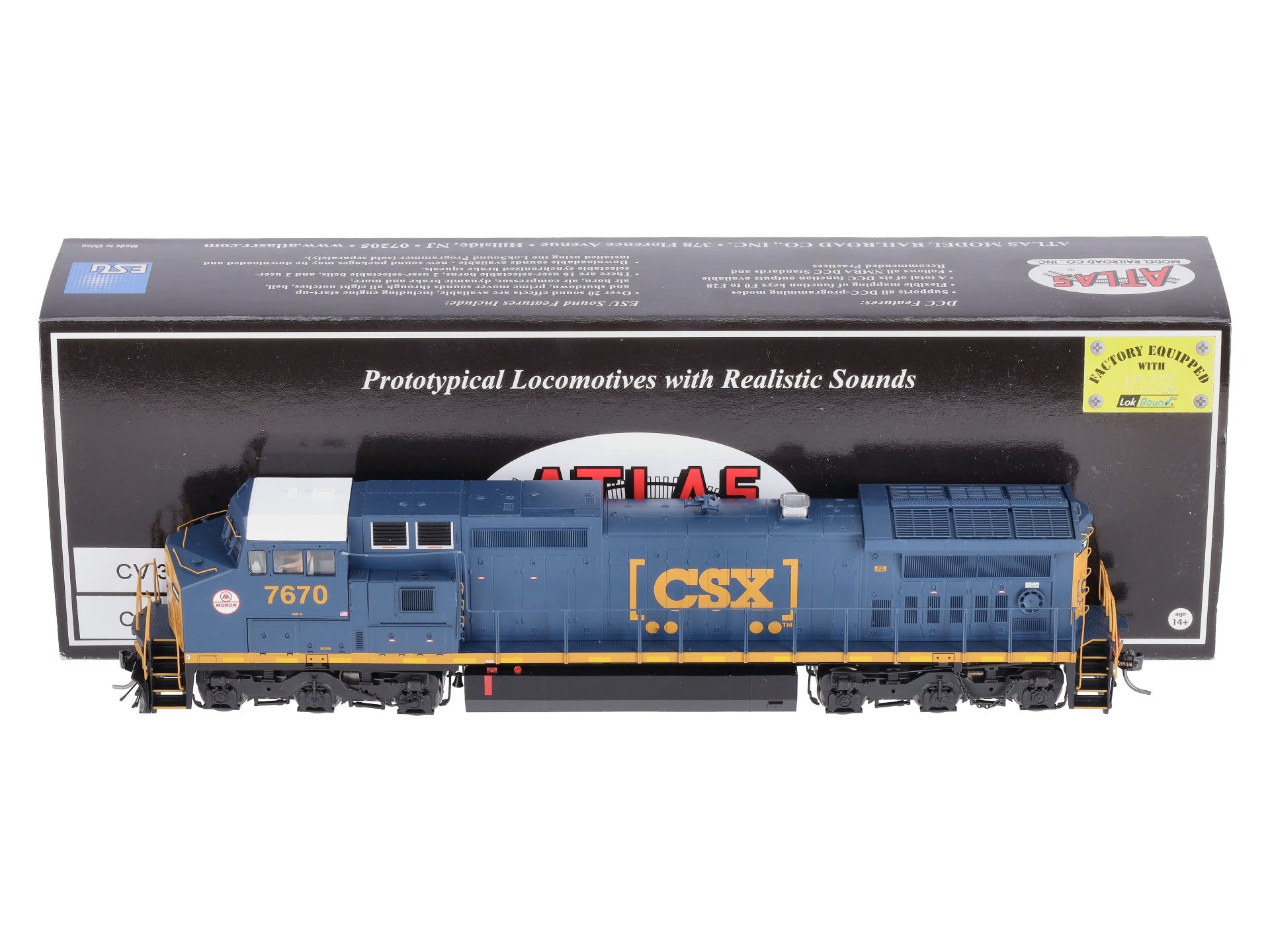 Atlas 10003137 HO CSX DASH 8-40CW Diesel Locomotive with ESU Sound #7670