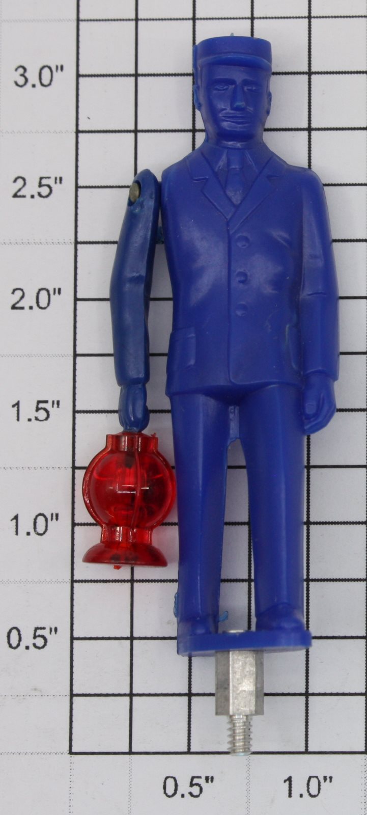 Lionel 145-27 Blue Gateman Figure with Arm and Lantern-Has Mounting Stud