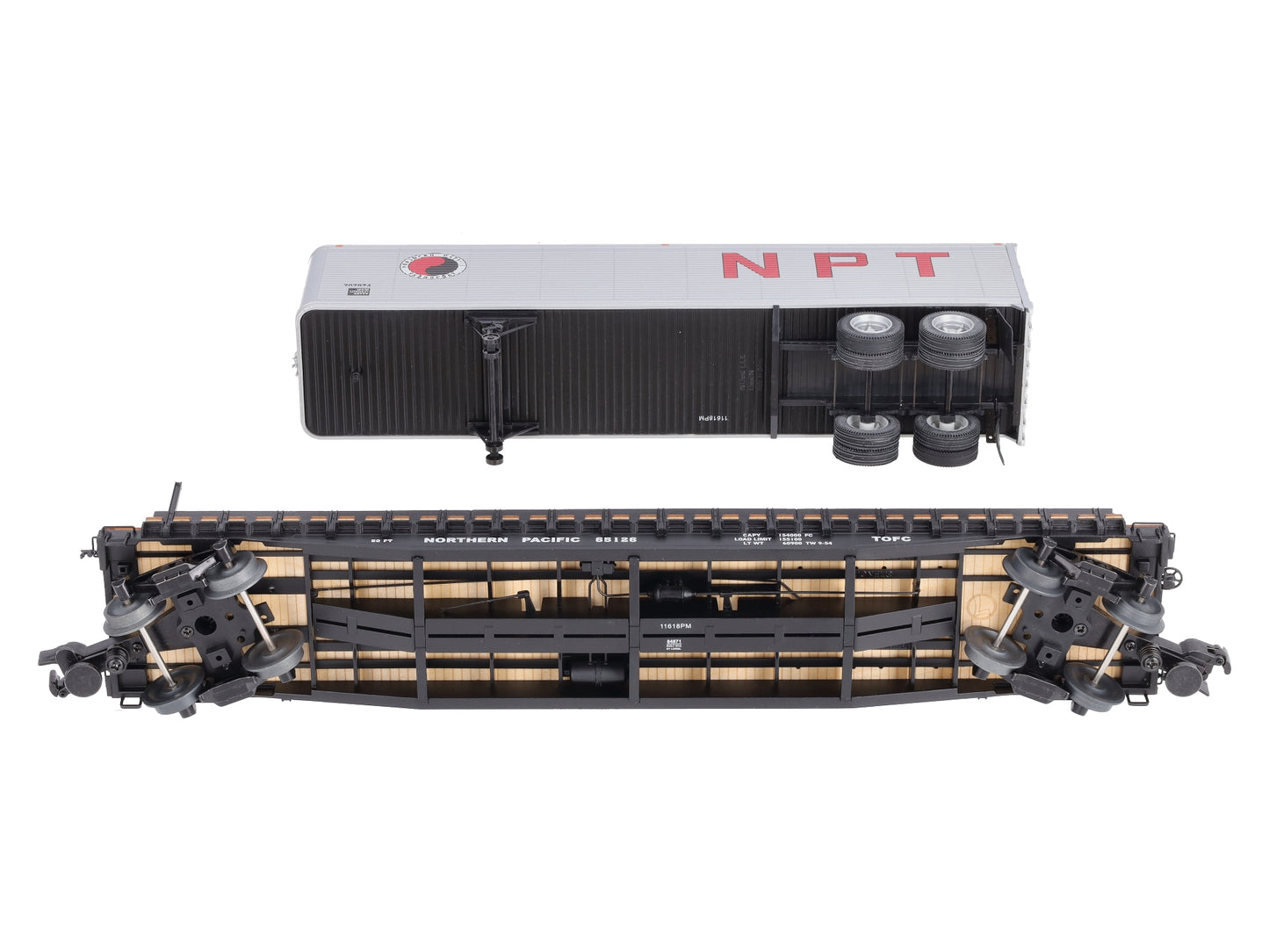 Lionel 6-84871 O Northern Pacific 50' Flatcar PS-4 with 40' Trailer #65126
