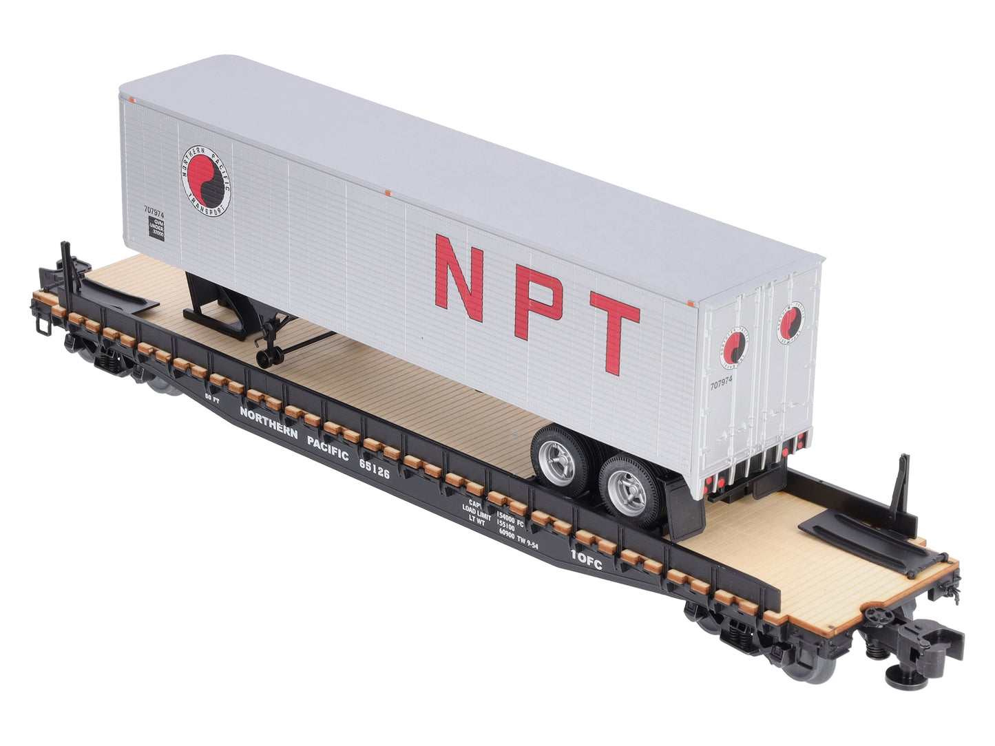 Lionel 6-84871 O Northern Pacific 50' Flatcar PS-4 with 40' Trailer #65126