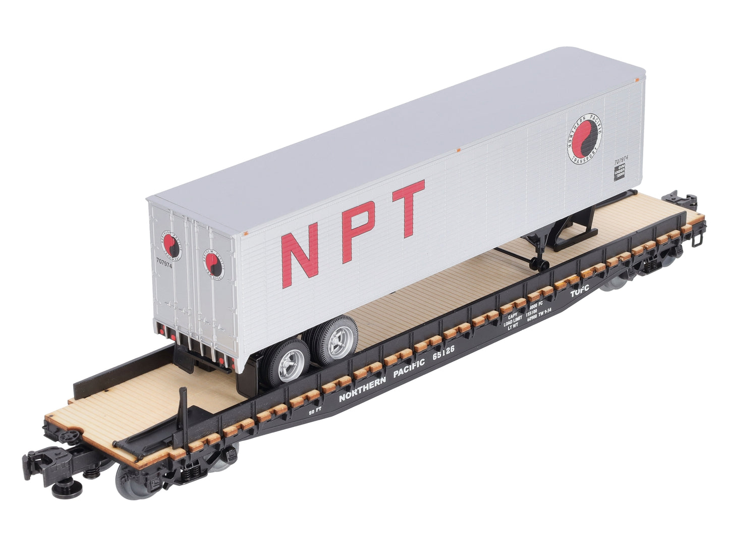 Lionel 6-84871 O Northern Pacific 50' Flatcar PS-4 with 40' Trailer #65126