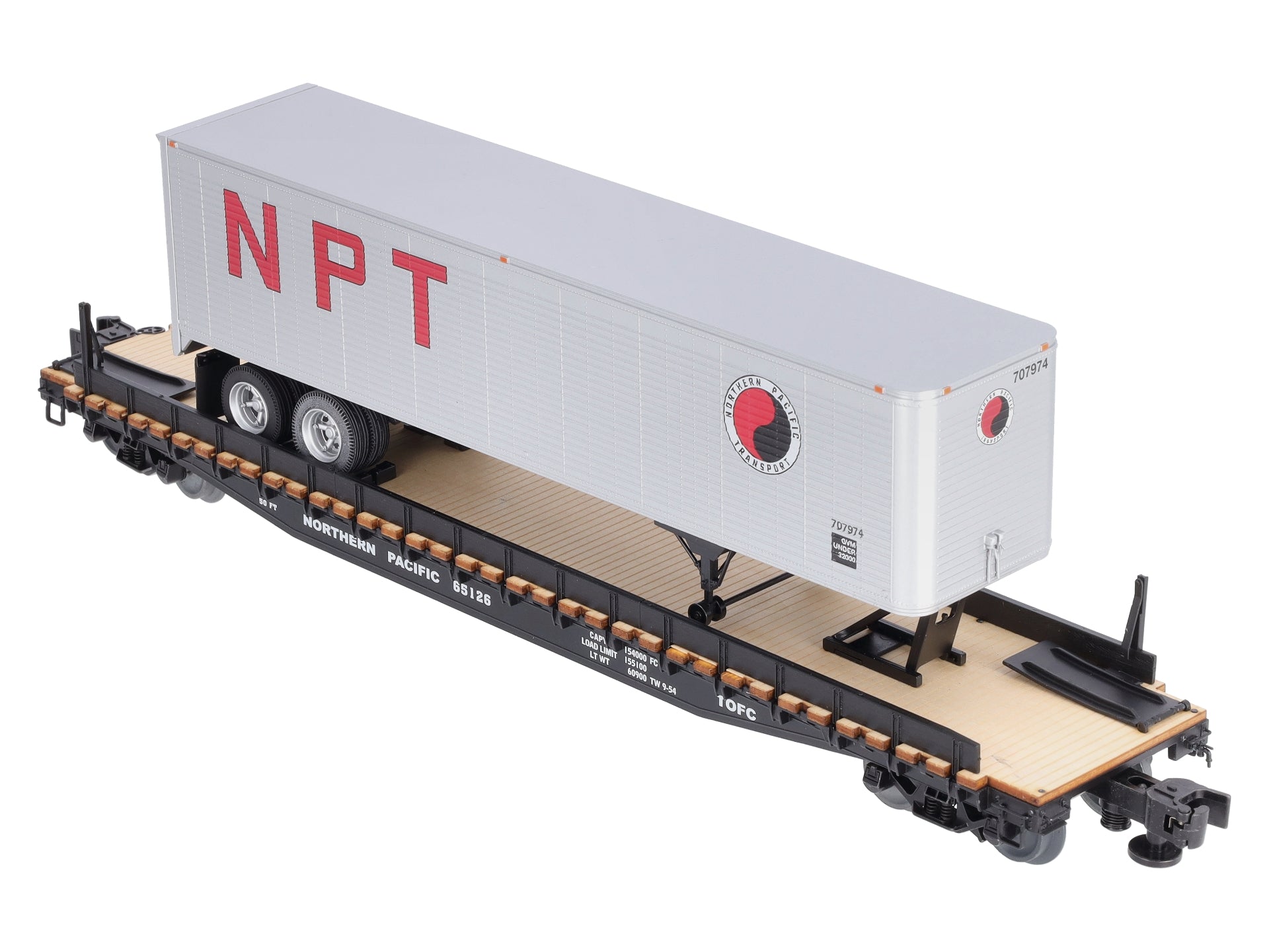 Lionel 6-84871 O Northern Pacific 50' Flatcar PS-4 with 40' Trailer #65126