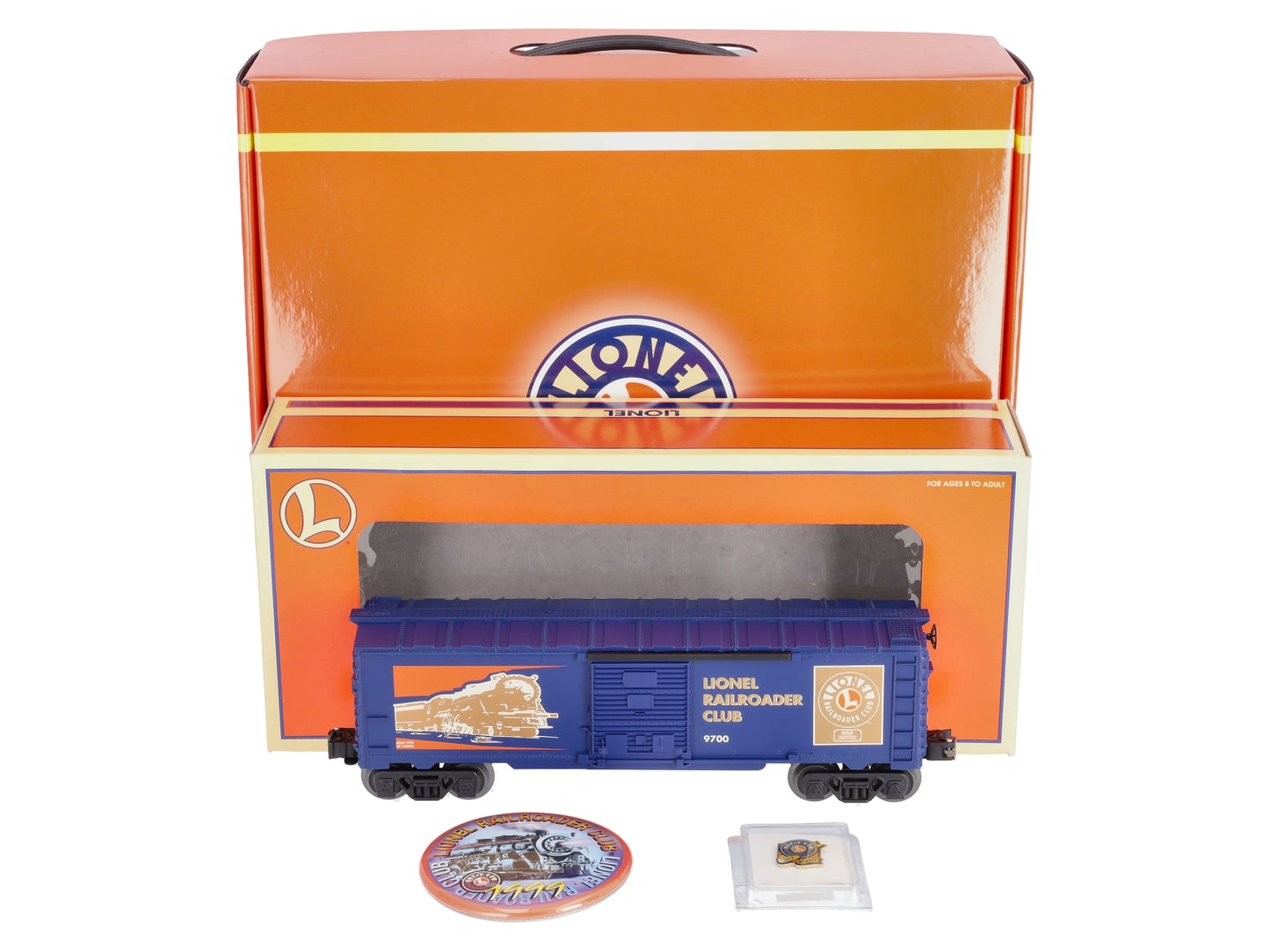 Lionel 6-19978 Lionel RR Club LRRC Gold Member Boxcar and Buttons LN/Box