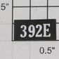 Lionel 392E-38 392E Black Number Board Plate with White Lettering
