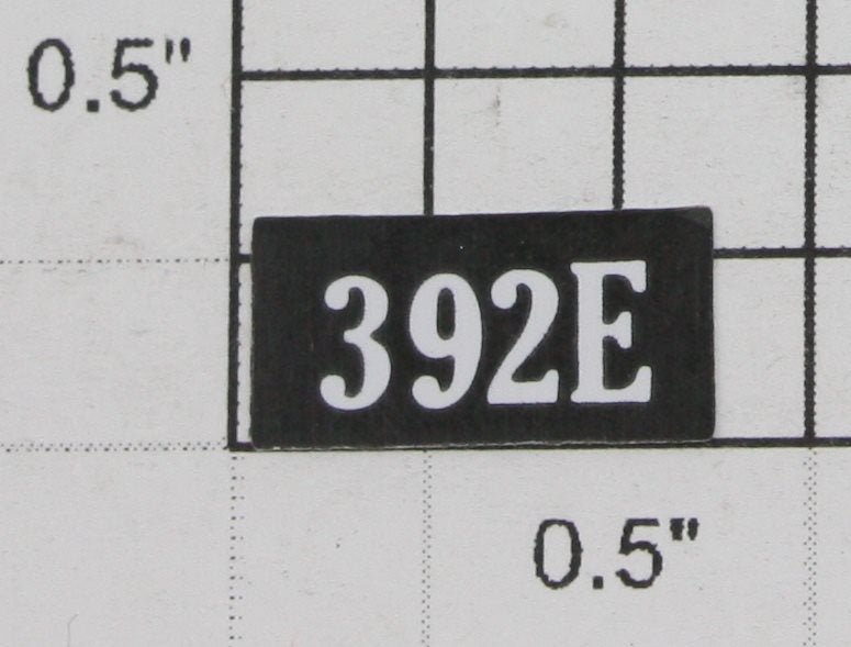 Lionel 392E-38 392E Black Number Board Plate with White Lettering