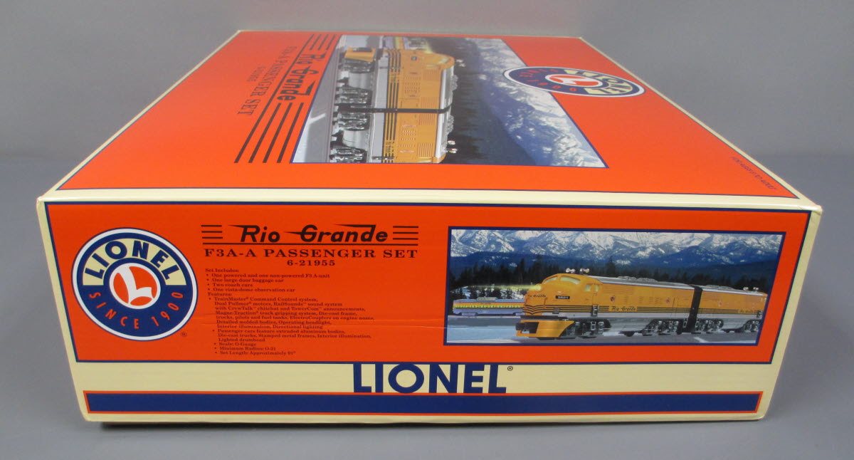 Lionel 6-21955 O Gauge D&RG F3 AA Diesel Passenger Train Set LN/Box