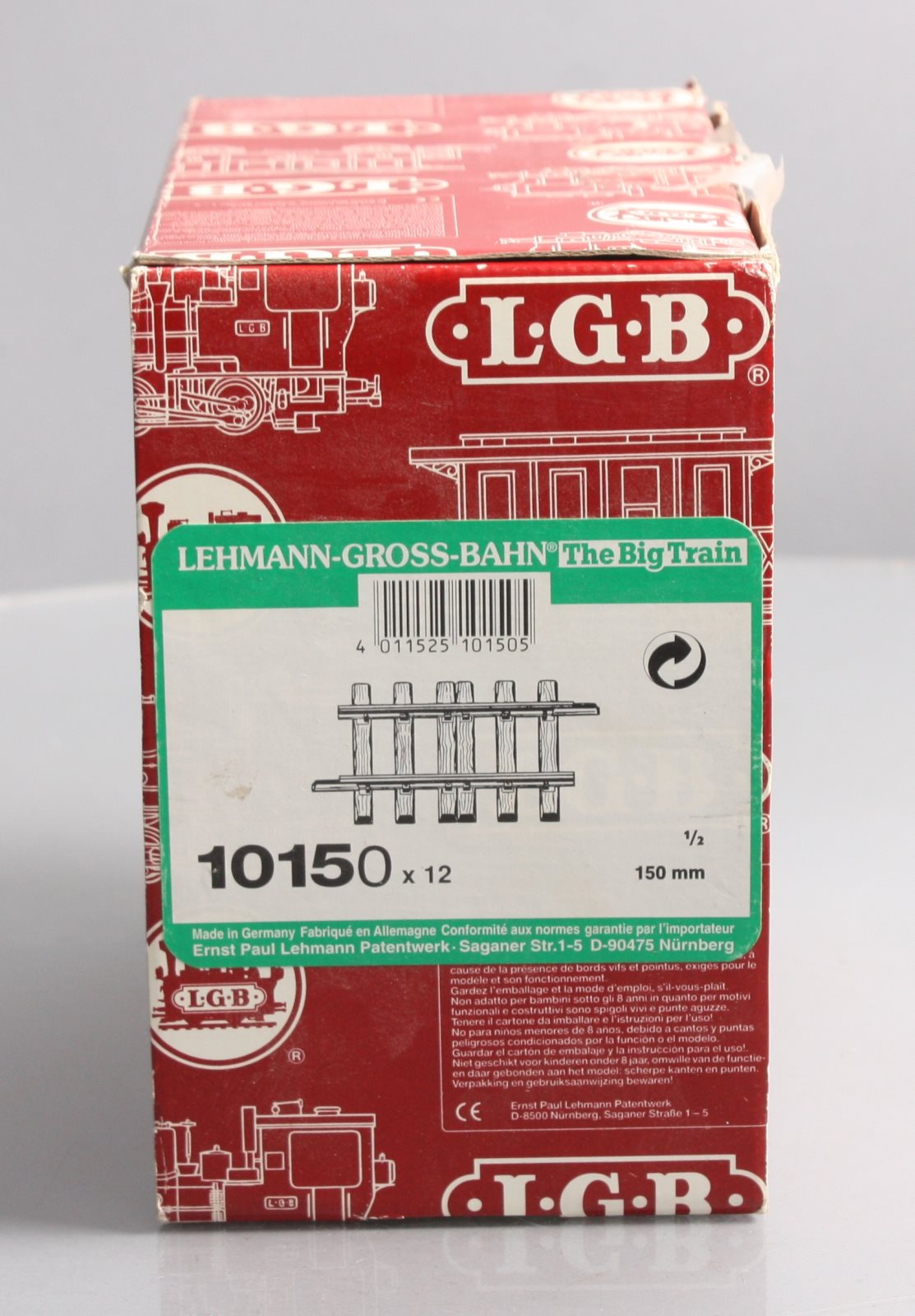 LGB 10150 G Scale 6" Brass 1/2 Straight Track Sections (8) LN/Box