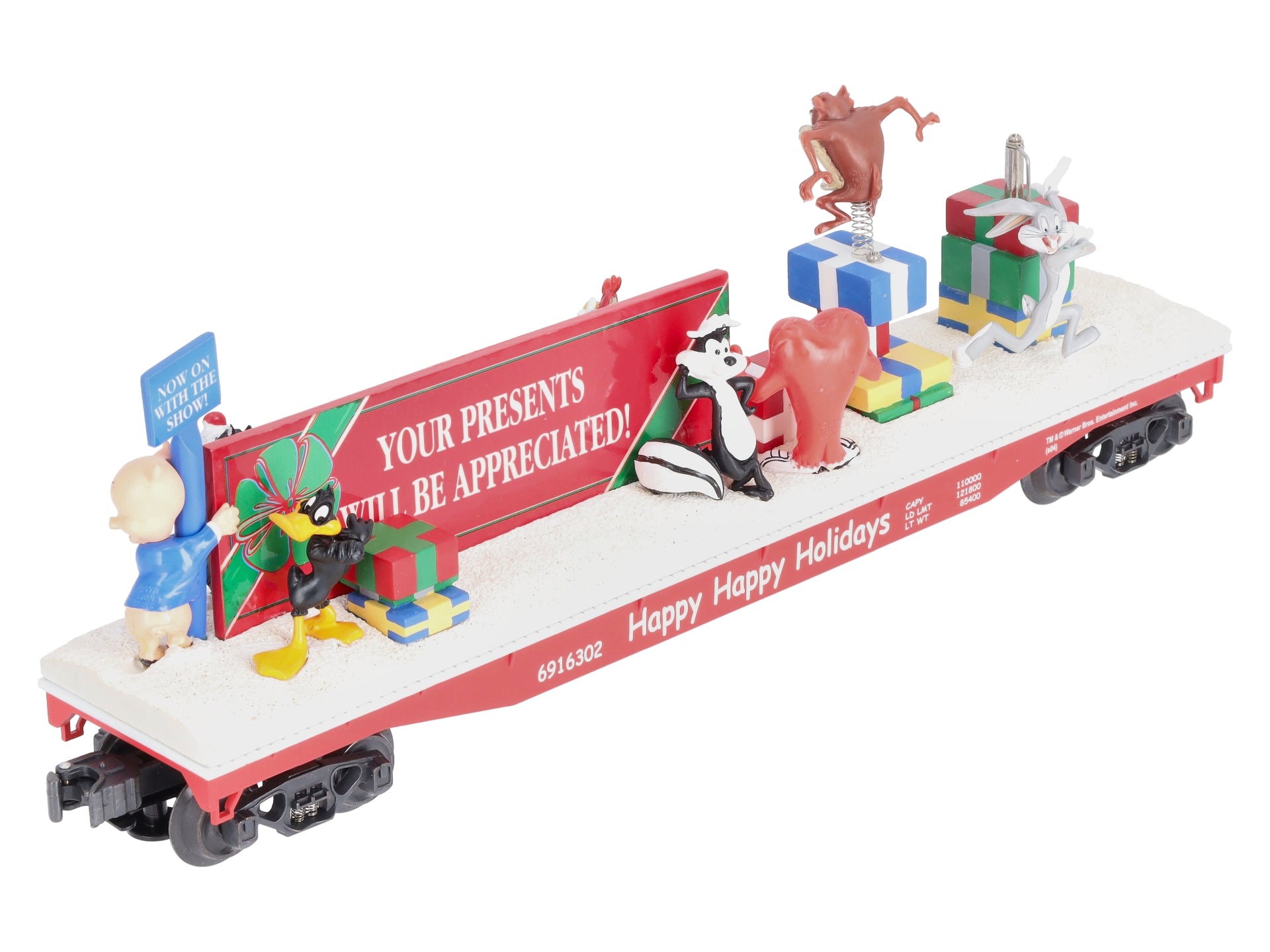 K-Line K691-6302 O Gauge Looney Tunes Holiday Operating Flatcar LN/Box