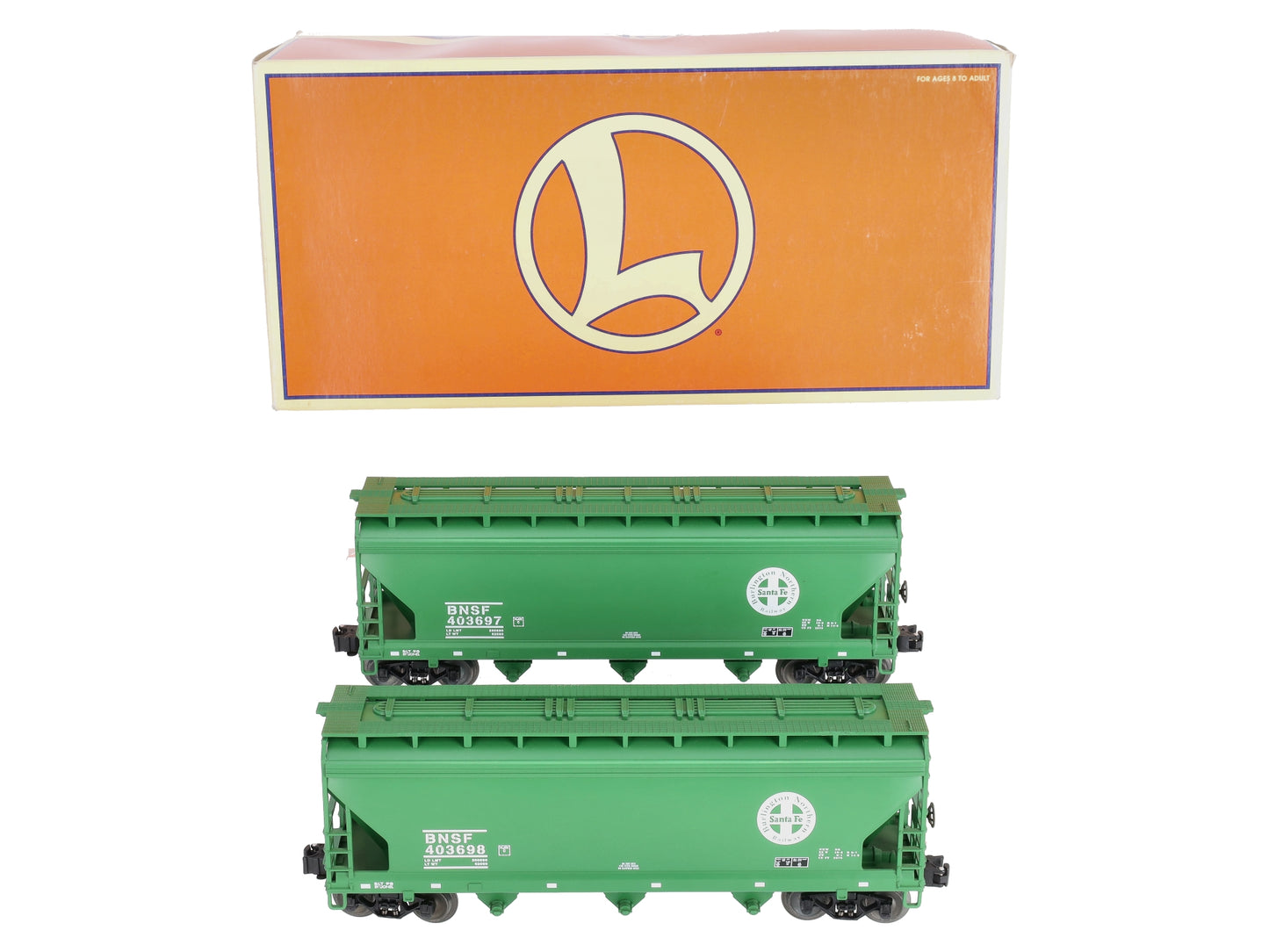 Lionel 6-21754 O Gauge BNSF ACF 3-Bay 2-Car Covered Hopper Set LN/Box