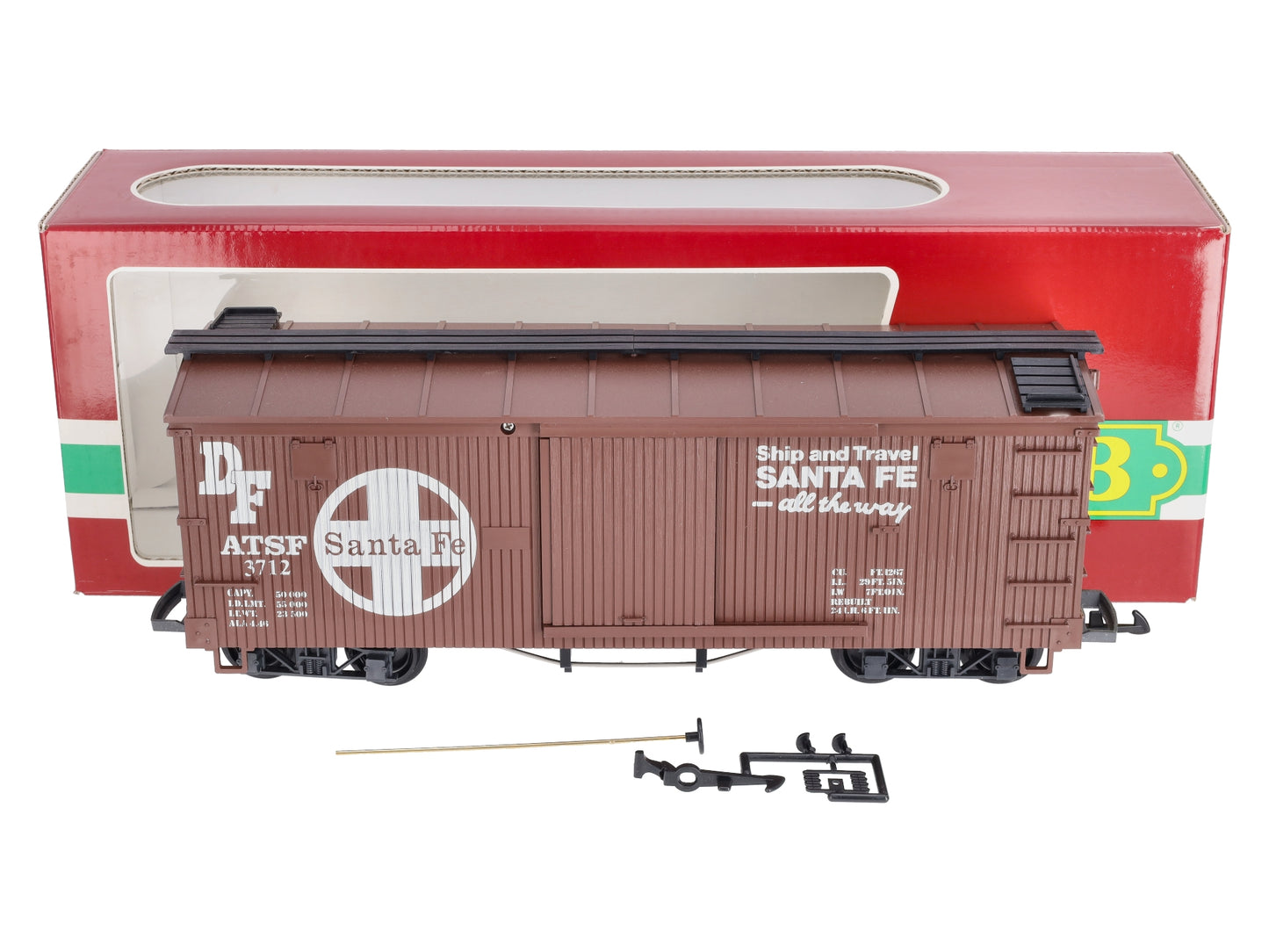 LGB 4067-D03 G Scale Santa Fe Boxcar #3712 LN/Box