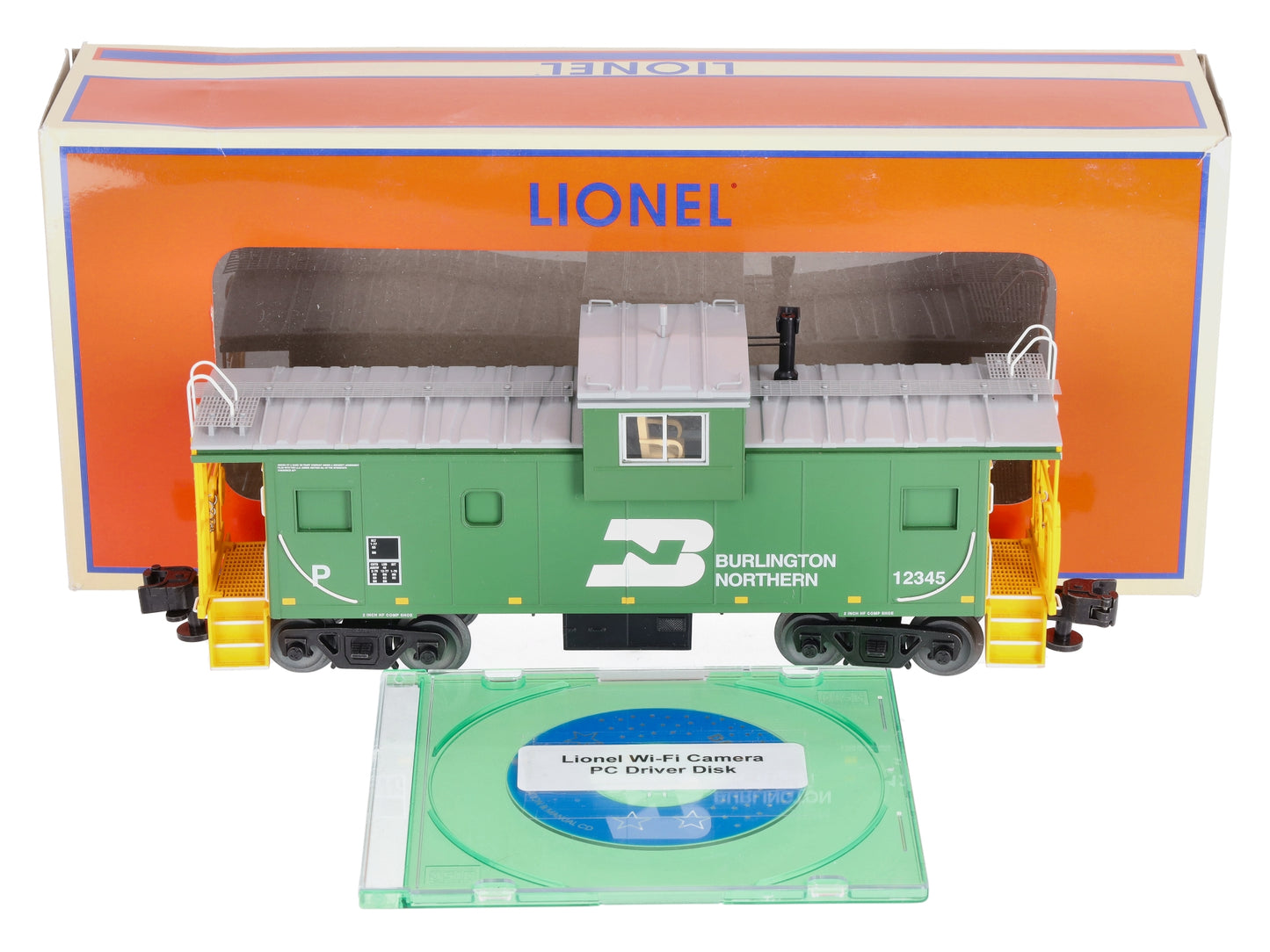 Lionel 6-85072 O Burlington Northern Wide Vision Caboose with Camera #12345