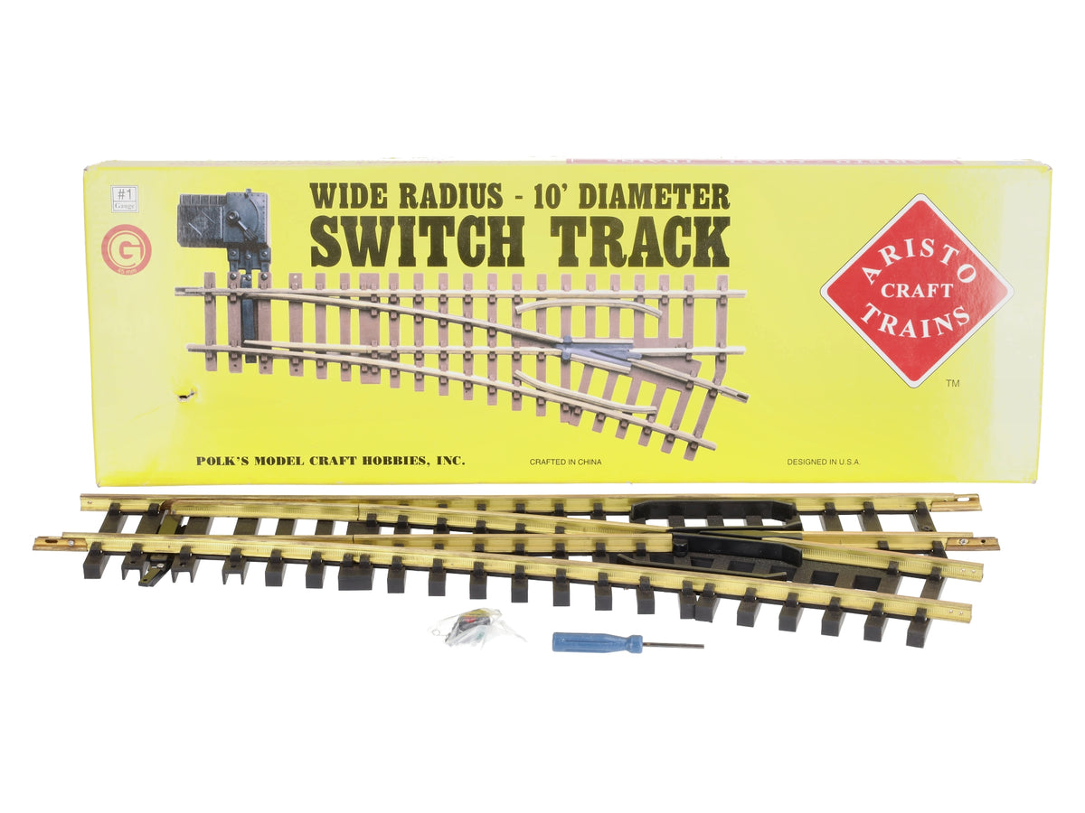 Aristo-Craft 30370 G Brass Wide Radius Right Hand 10' Manual Switch Turnout NIB