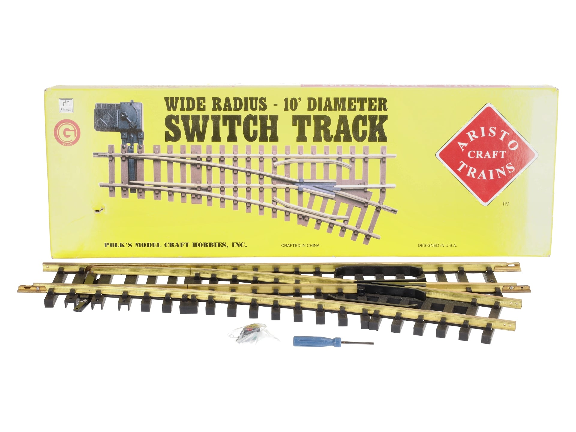 Aristo-Craft 30370 G Brass Wide Radius Right Hand 10' Manual Switch Turnout