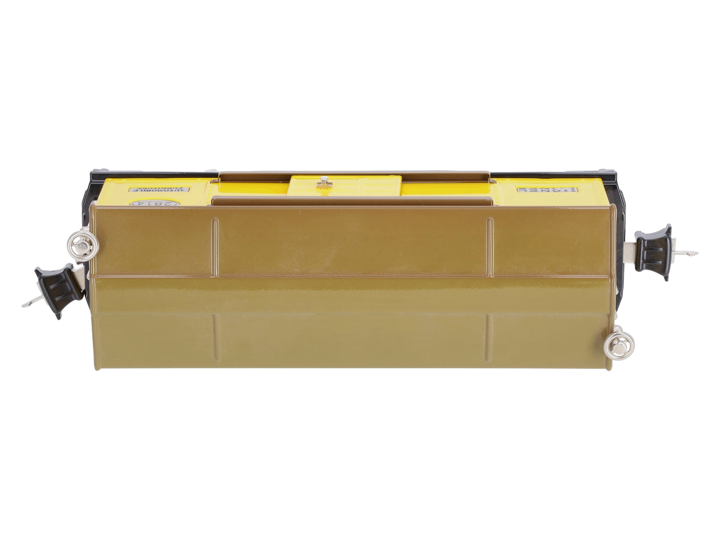 MTH 11-70045 O Gauge Tinplate #2814 Yellow & Brown Boxcar w/Nickel