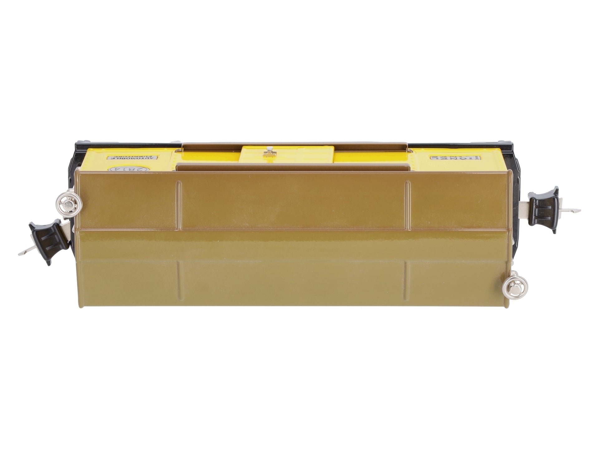MTH 11-70045 O Gauge Tinplate #2814 Yellow & Brown Boxcar w/Nickel