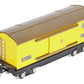 MTH 11-70045 O Gauge Tinplate #2814 Yellow & Brown Boxcar w/Nickel