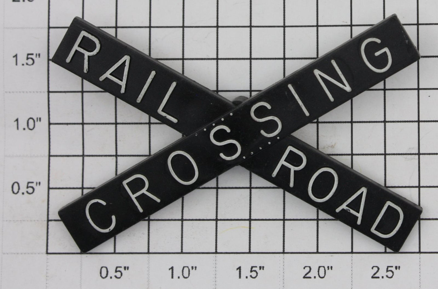 Lionel 154-35 Black Plastic Railroad Crossing Cross Arm w/ White Lettering