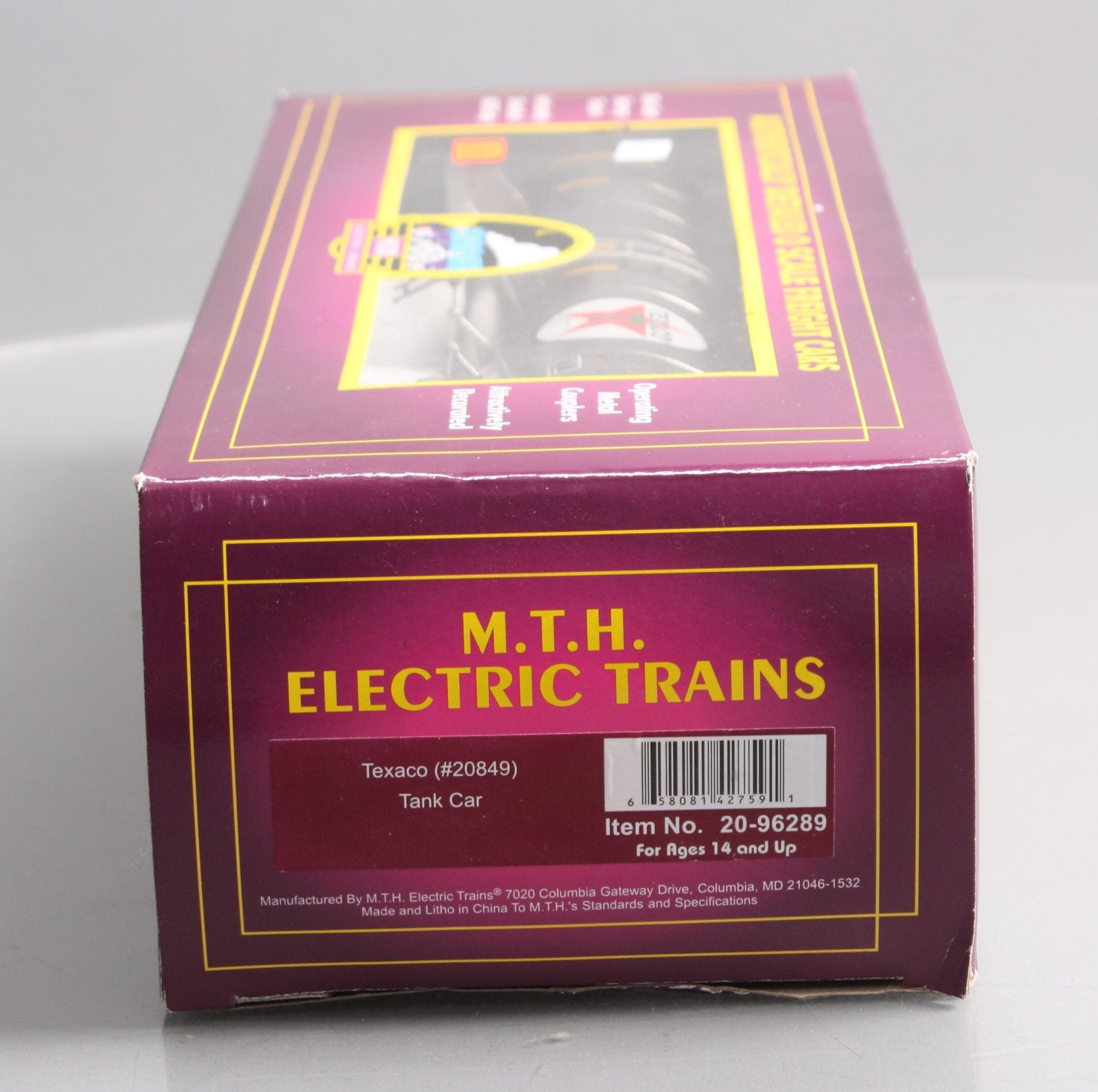 MTH 20-96289 O Gauge Texaco Tank Car #20849