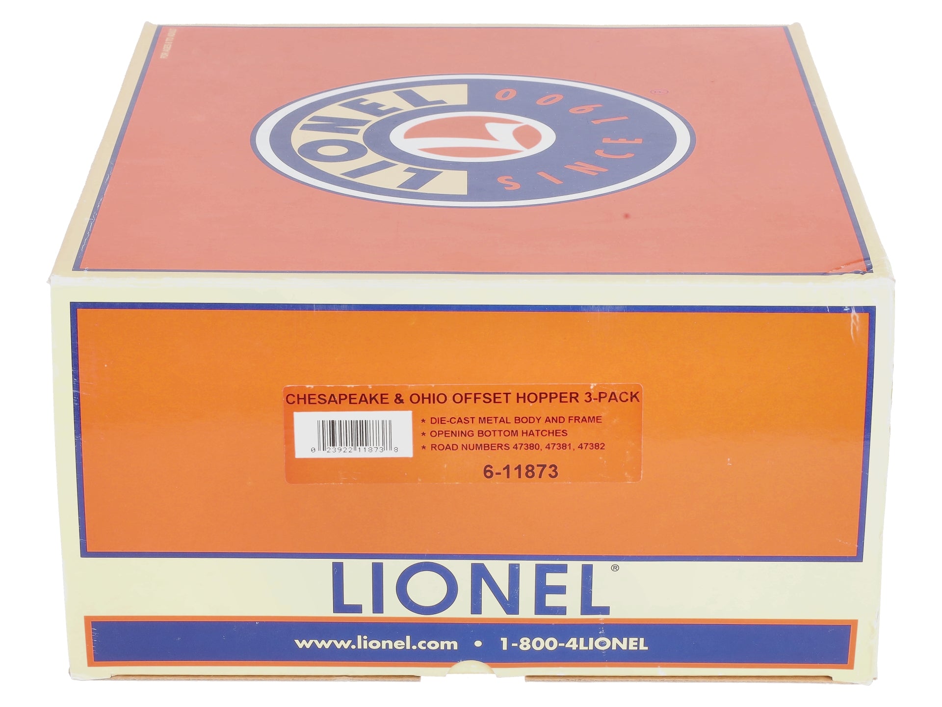 Lionel 6-11873 O Gauge Chesapeake and Ohio Offset 2-Bay Hopper (Set of 3) NIB
