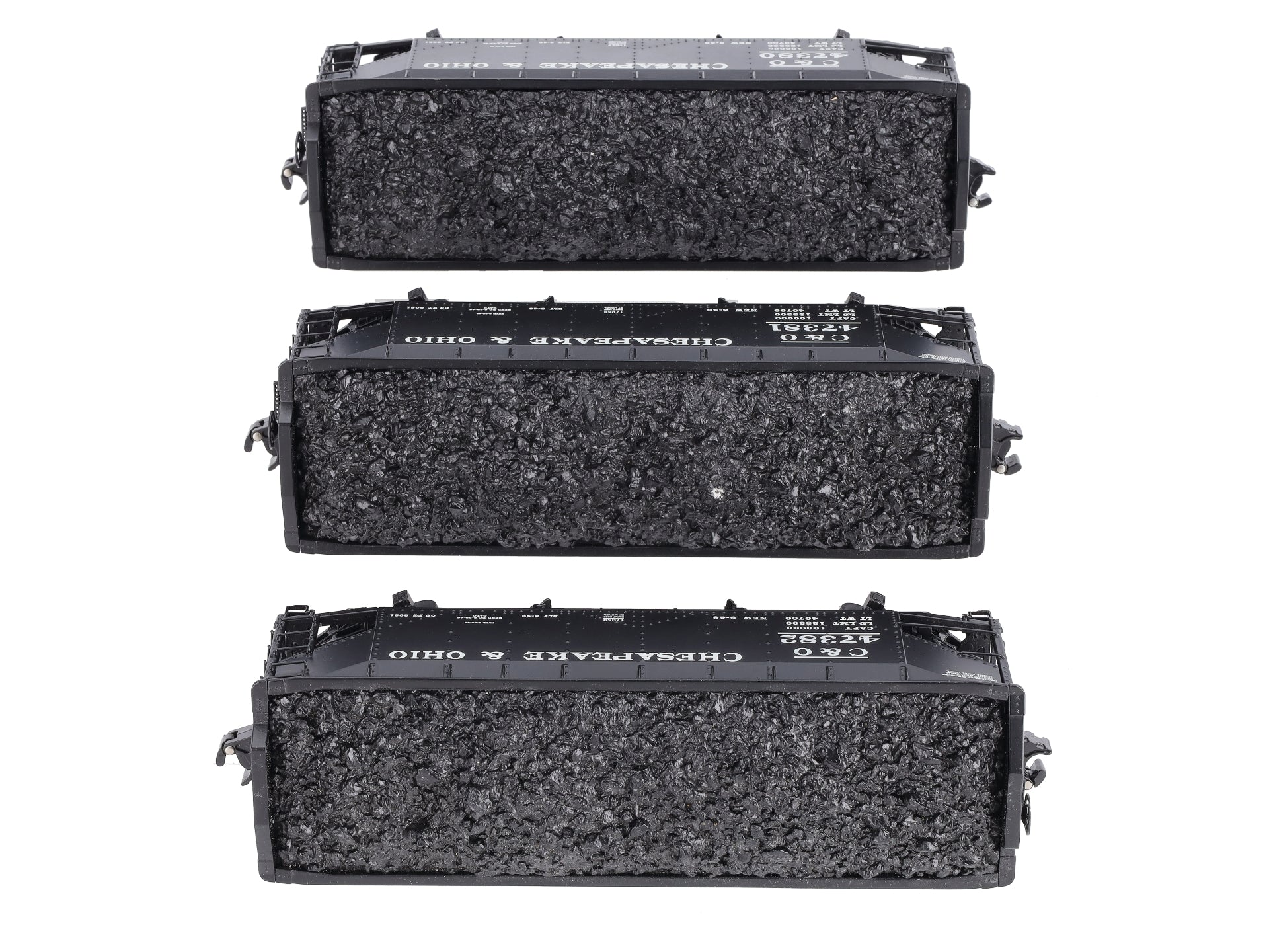Lionel 6-11873 O Gauge Chesapeake and Ohio Offset 2-Bay Hopper (Set of 3) NIB