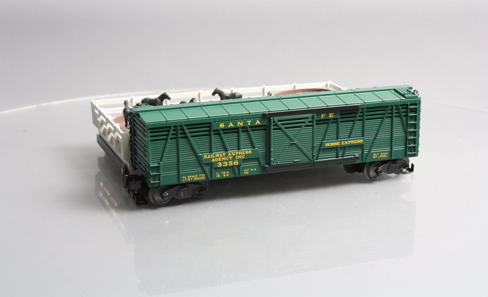 Lionel 6-19895 O Gauge PWC 3356 Santa Fe Operating Horse Car & Corral LN/Box