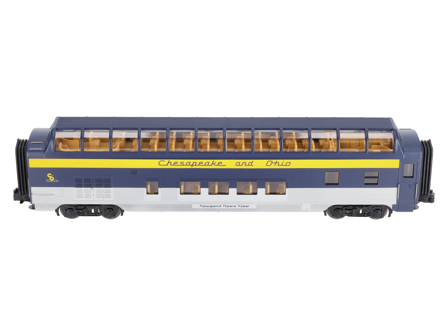 MTH 30-67569 Chesapeake & Ohio 60' Streamlined Vista Dome Car