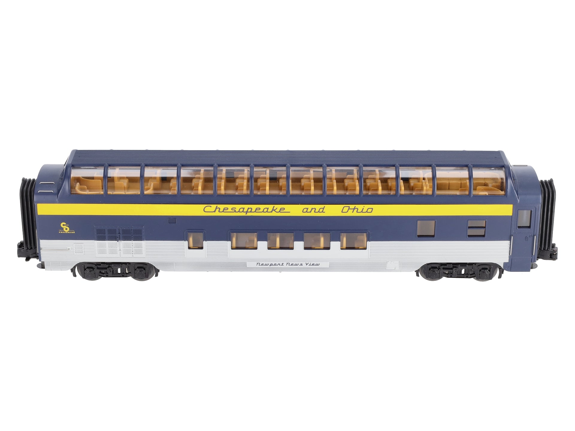 MTH 30-67569 Chesapeake & Ohio 60' Streamlined Vista Dome Car