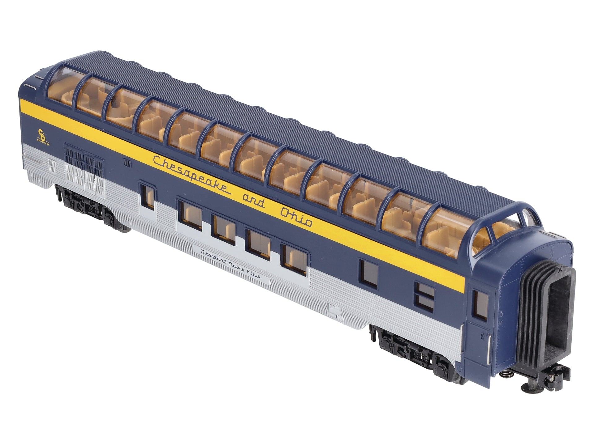 MTH 30-67569 Chesapeake & Ohio 60' Streamlined Vista Dome Car