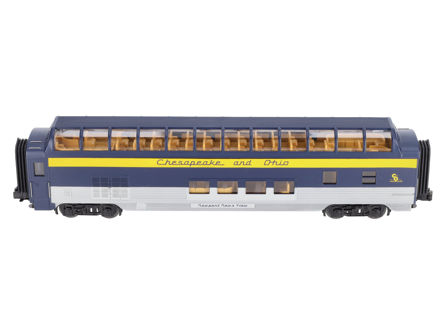 MTH 30-67569 Chesapeake & Ohio 60' Streamlined Vista Dome Car