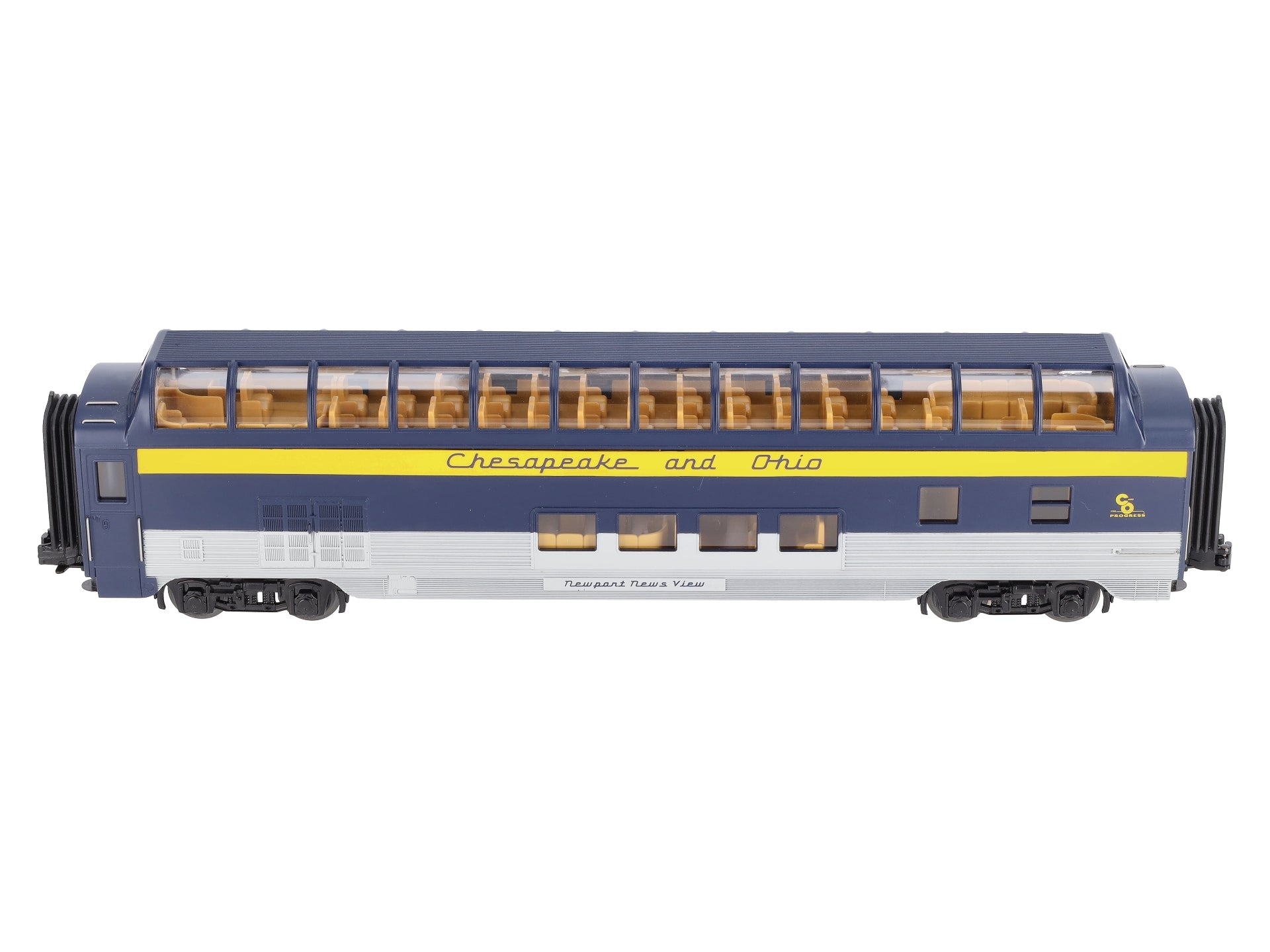 MTH 30-67569 Chesapeake & Ohio 60' Streamlined Vista Dome Car