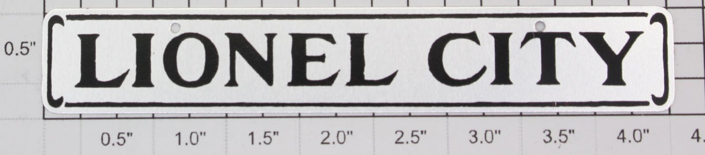 Lionel 124-1 Lionel City Plate for 124 Station Nickel w/ Black Lettering